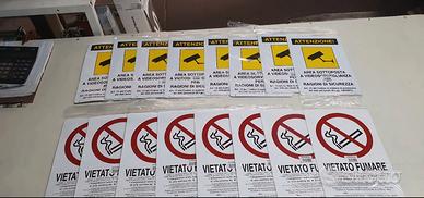 Cartelli in alluminio vietato fumare e videosorveg