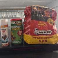 Carbonella + diavolina + schiuma pulisci barbecue