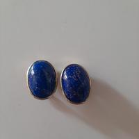 Orecchini vintage a clip in lapislazzuli 
