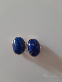 Orecchini vintage a clip in lapislazzuli 