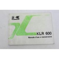 MANUALE USO E MANUTENZIONE KAWASAKI KLR 600