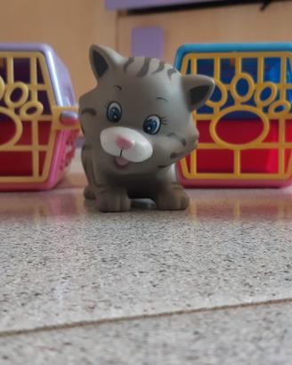 Animali giocattolo gattini,coniglietti con gabbia