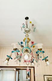 Lampadario di Murano policromo