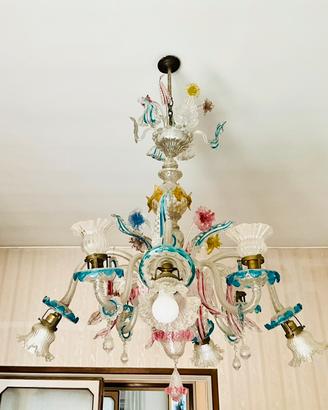 Lampadario di Murano policromo