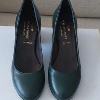 Décolleté verde petrolio tacco 5,5 cm misura 36