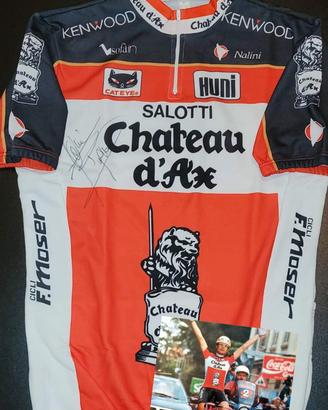 AUTOGRAFATA BUGNO MAGLIA CICLISMO CHATEAU D'AX 