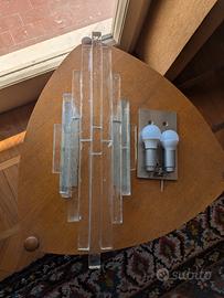 2 Applique da parete anni'70 vetro di Albano Poli 