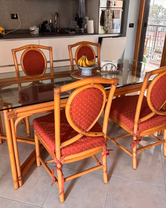 Sedie da pranzo in bambù Gasparucci