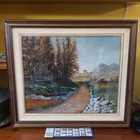 QUADRO PAESAGGIO DIPINTO SU TELA