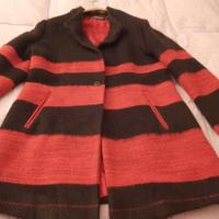 CAPPOTTO DESIGUAL ROSSO E NERO TG.42