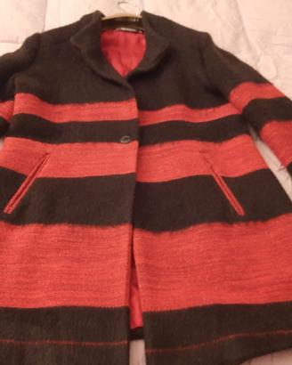 CAPPOTTO DESIGUAL ROSSO E NERO TG.42