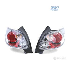 FANALI PEUGEOT 206 98-09 FONDO CROMATO ROSSO