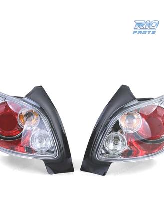 FANALI PEUGEOT 206 98-09 FONDO CROMATO ROSSO