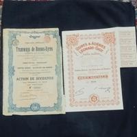 Belgio n. 2 certificati azionari storici. 
