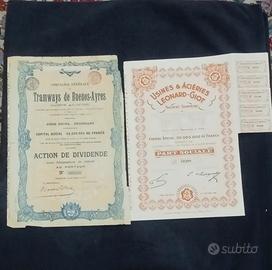 Belgio n. 2 certificati azionari storici. 