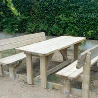 Kit Pic Nic: 2 panche + tavolo in legno massello