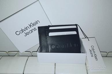 Calvin Klein portacarte e monete pelle maxi logo 