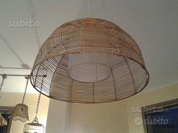 Lampadario in giunco trafilato