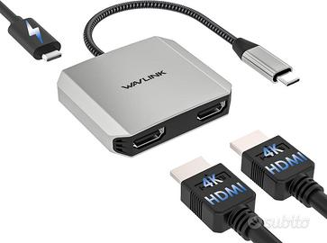 Adattatore HDMI doppio HDMI 4k a 60 Hz, 100 W 