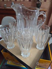 Set caraffa+bicchieri vetro