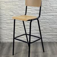 Sgabello legno ristorante vintage stile scuola