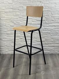 Sgabello legno ristorante vintage stile scuola