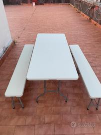 Tavolo e panche per camping pieghevoli
