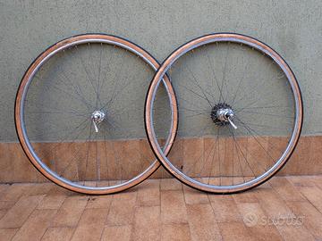 Coppia ruote bici corsa tubolari