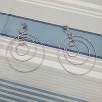 Orecchini Pendenti Cerchi Concentrici Argento 925