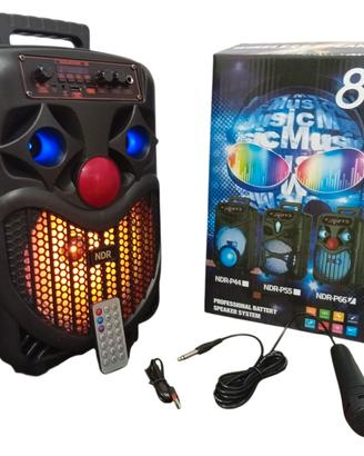 Cassa bluetooth portatile karaoke 300 watt pmpo 