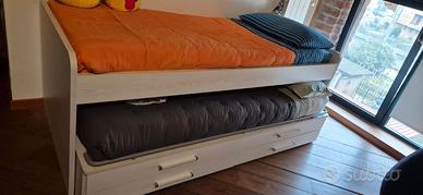 letto doppio con cassettiera 