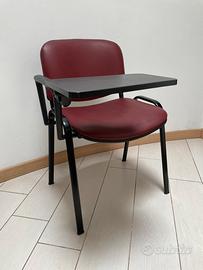 Sedia ribaltina in ecopelle bordeaux