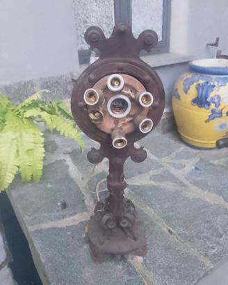 Lotto 3 lampade ferro battuto design industriale
