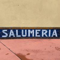 Insegna originale “SALUMERIA” anni ’30/’40 in vetr