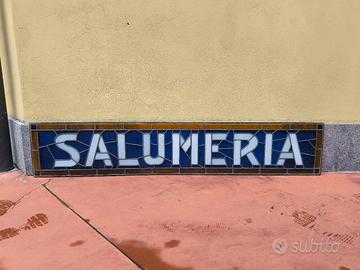 Insegna originale “SALUMERIA” anni ’30/’40 in vetr