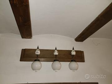 Set 3 Lampade da Parete con Finiture in Ceramica