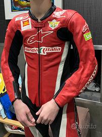 Tuta in pelle ragazzo Alpinestar Honda