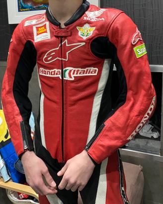 Tuta in pelle ragazzo Alpinestar Honda