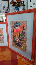 quadri arte Messicana su Carta Amate- fatti a mano