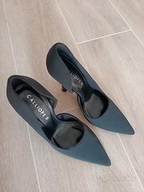 Décolleté nere in tessuto, tg 36. 