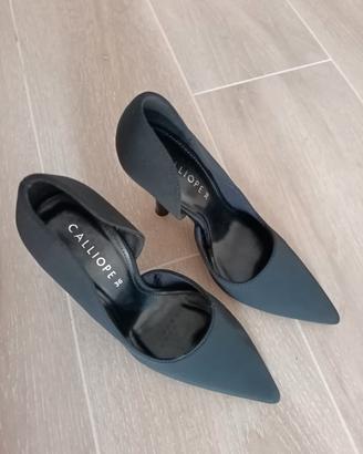 Décolleté nere in tessuto, tg 36. 