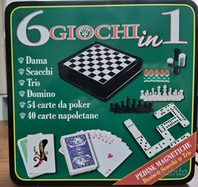 6 Giochi Dama Scacchi Tris Domino Carte Poker e Na