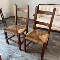 6 sedie legno massello impagliate