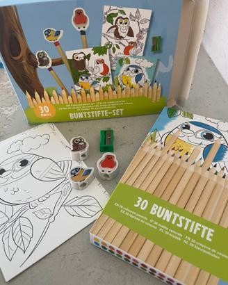 Kit Disegno Bambini 30 Pastelli e Accessori NUOVO
