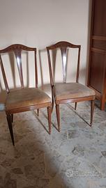 8 Sedie Vintage Anni '50  velluto 