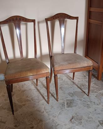 8 Sedie Vintage Anni '50  velluto 