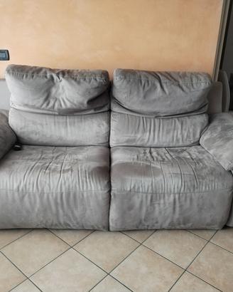 Divano relax elettrico reclinabile color grigio