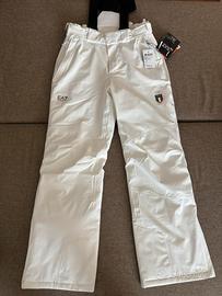 Pantaloni con bretelle EA7 Olympic Team bianchi S