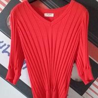 Maglia donna rosso Camomilla con maniche a 3/4