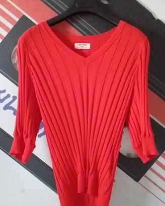 Maglia donna rosso Camomilla con maniche a 3/4